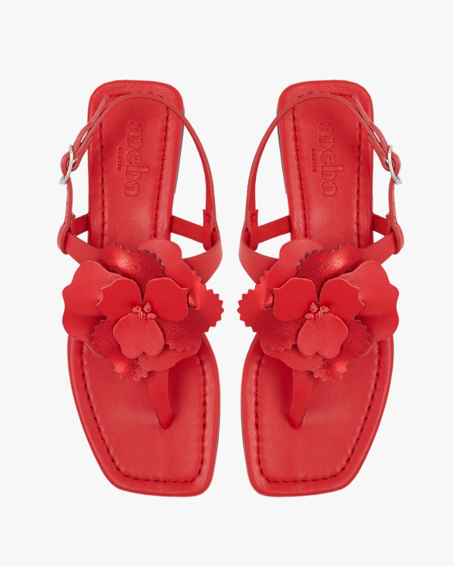 Flower red sandals