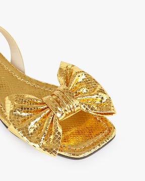 Bow gold sandals