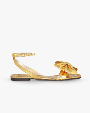 Bow gold sandals