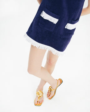 Flower gold sandals