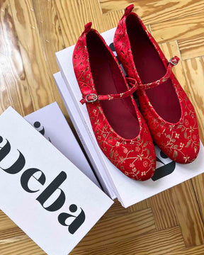 Ichi mary jane flower red