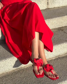 Sandalias Flower red
