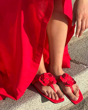 Sandalias Flower red